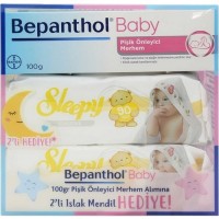 Bepanthol Baby Pişik Önleyici Merhem 100 gr + 2 Paket Sleepy Sensitive Islak Havlu 90'lı Armağan