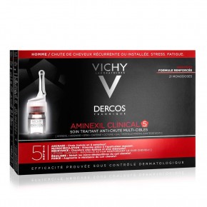 Vichy Dercos Aminexil Clinical 5 21x6ml - Erkekler için Saç Dökülmesine Karşı Serum